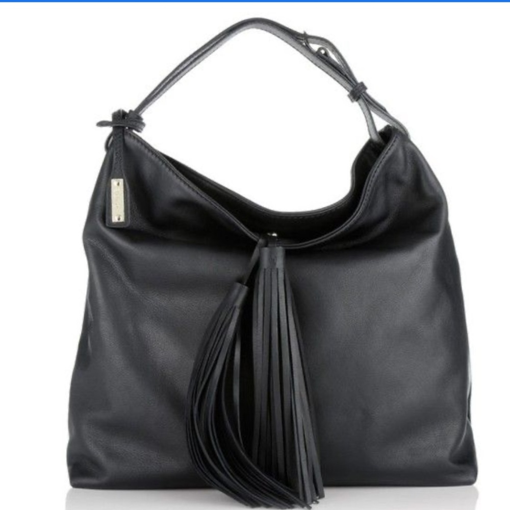BNWT Abro Italian Elegant Black Leather Hobo Bag